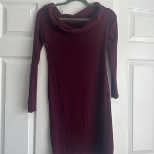 Maroon sweater dress from Express